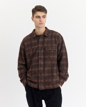 Lennox Wool Overshirt Wood Recycled Ebony Brown