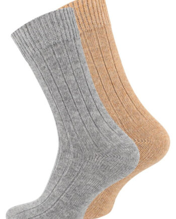 Alpaka Uldsokker   Beige Nuancer  Fintstrikket   -pak 35-38