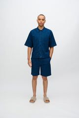 Atlas Shorts   Denim- Og Hørblanding 4239 Sky Captain