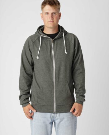 Basic Zip-up Hoodie  Meleret Grøn Xs