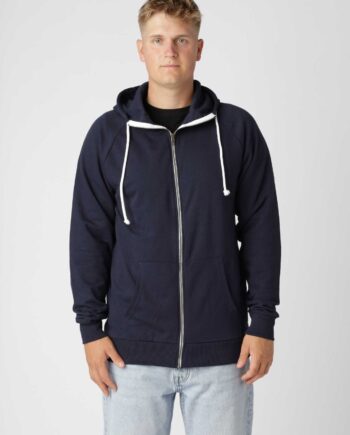 Basic Zip-up Hoodie  Navy Xs