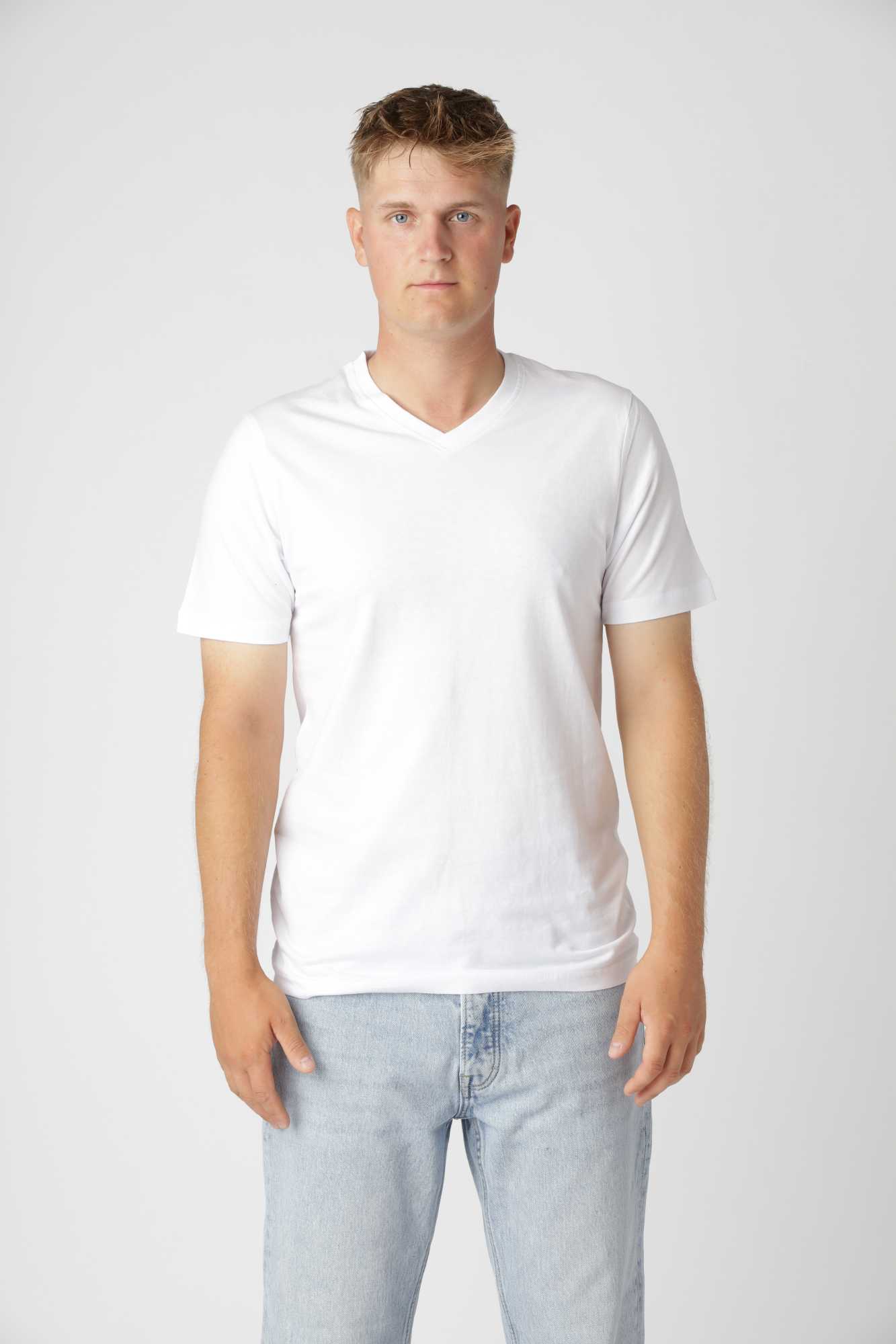 Classic -shirt -hals Hvid