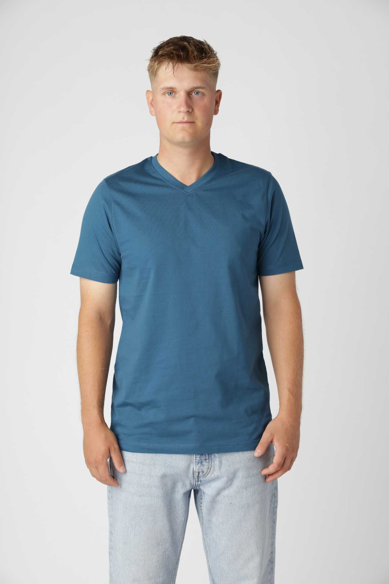 Classic -shirt -hals Petroleum