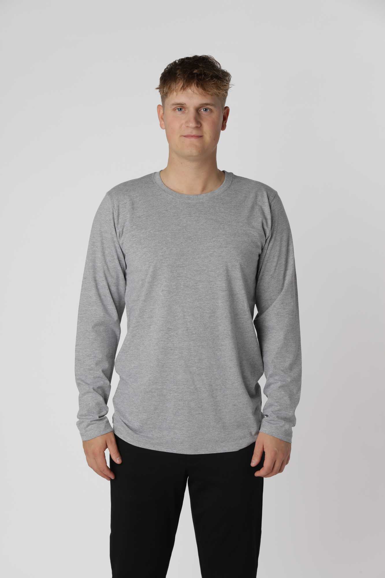 Essential Langærmet -shirt Oxford Grey