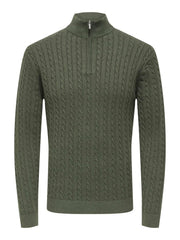 Onsloui Reg 12 Cabel Half Zip Knit Noos