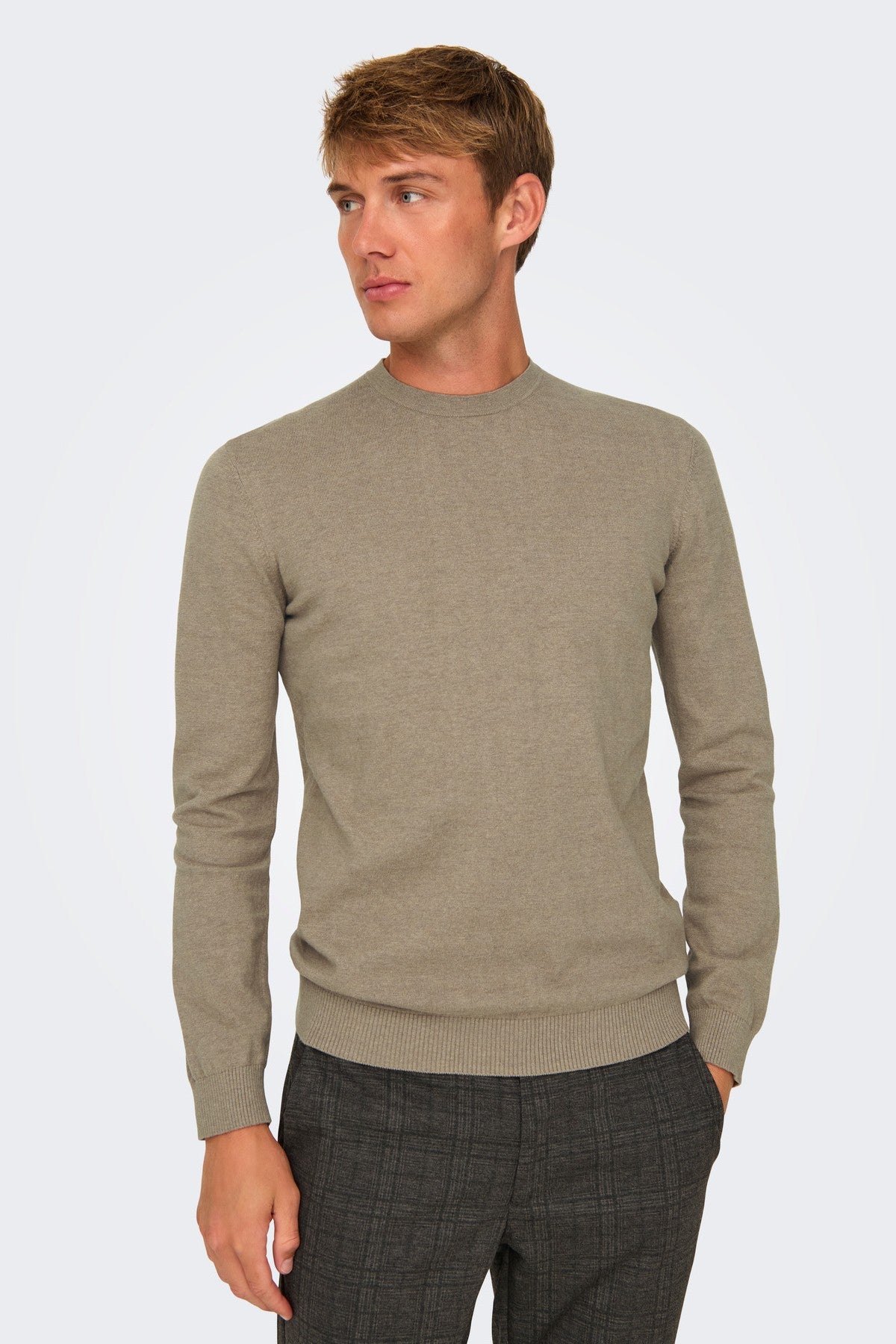 Striktrøje Onsloui Desert Taupe Only Sons Xs