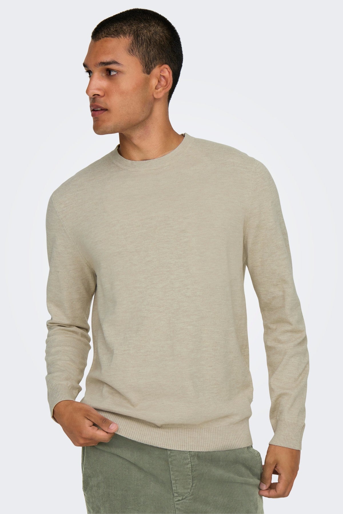 Striktrøje Onsloui Oatmeal Only Sons Xs