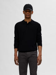 Slhtray Ls Knit Merino Polo Noos