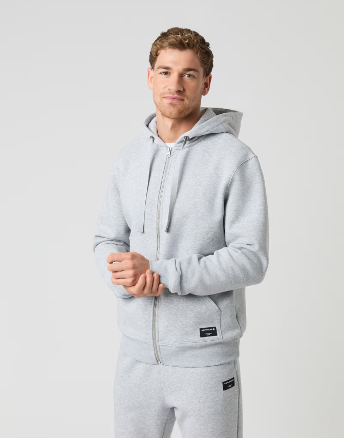 Centre Zip Hoodie  Egret