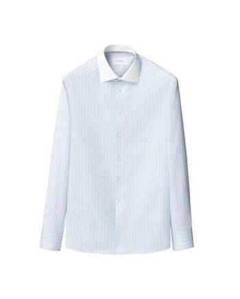 Striped White Collar Signature Twill Shirt