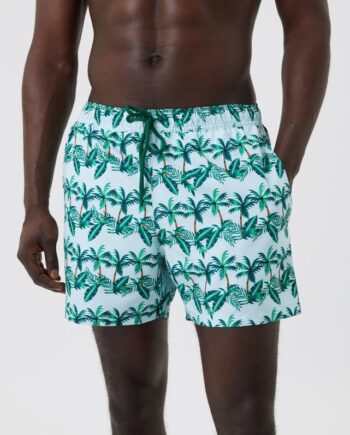 Borg Print Swim Shorts  Bb Sticky Leaves Big