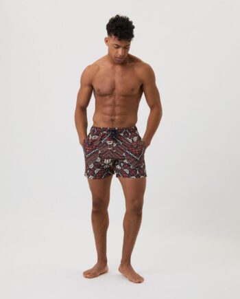 Borg Print Swim Shorts  Bb Summer Leafs