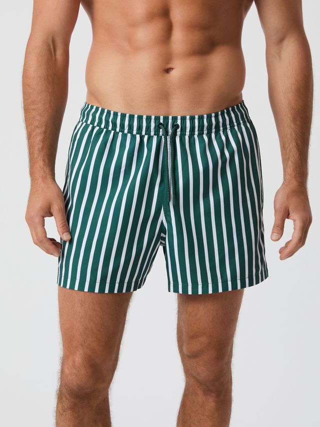 Borg Print Swim Shorts  Bb Wide Stripe