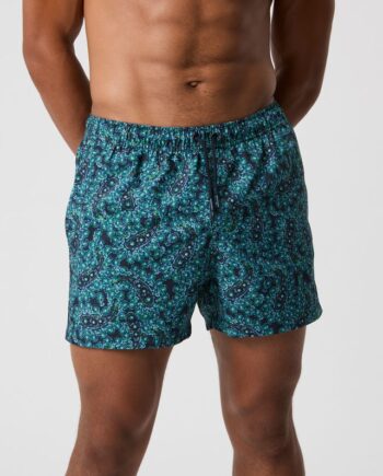 Borg Print Swim Shorts  Bb Wide Stripe