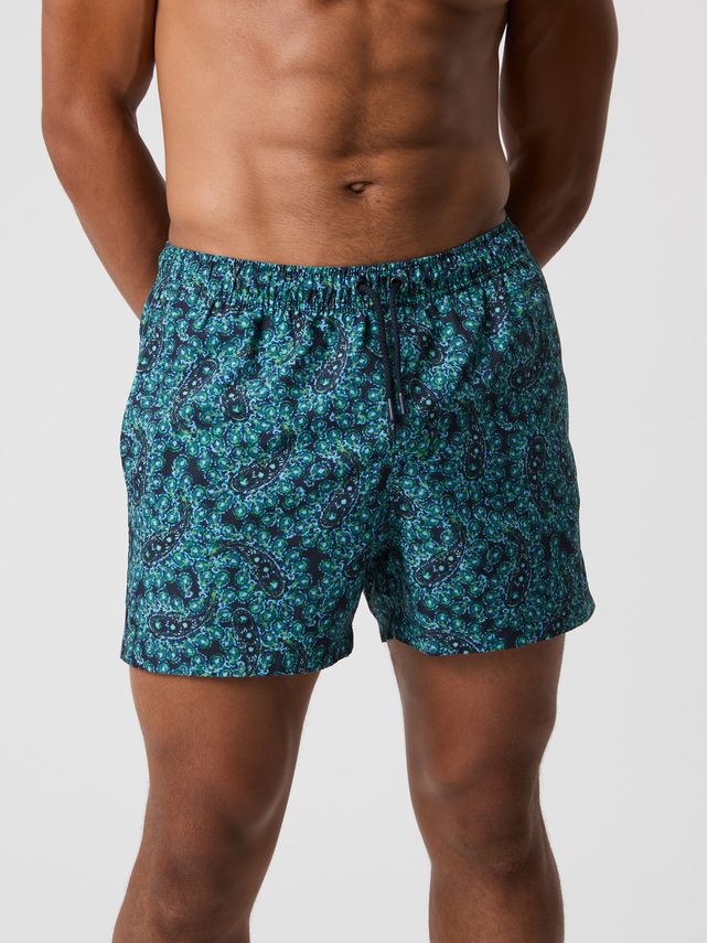 Borg Print Swim Shorts  Bb Wide Stripe