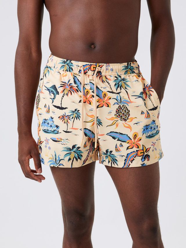 Borg Print Swim Shorts  Bb Ziggy