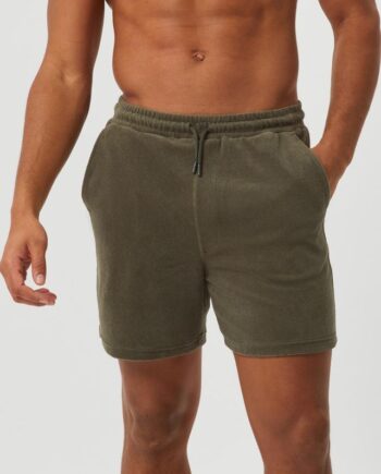 Borg Toweling Pool Shorts  Egret