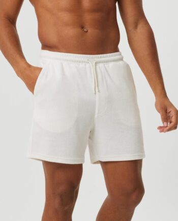 Borg Toweling Pool Shorts  Egret
