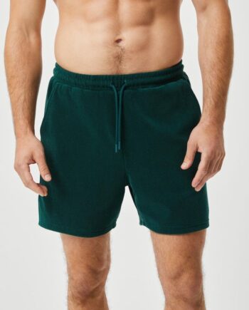 Borg Toweling Pool Shorts  Egret