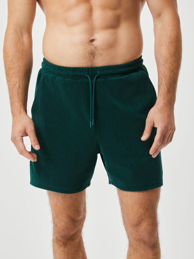 Borg Toweling Pool Shorts  Egret