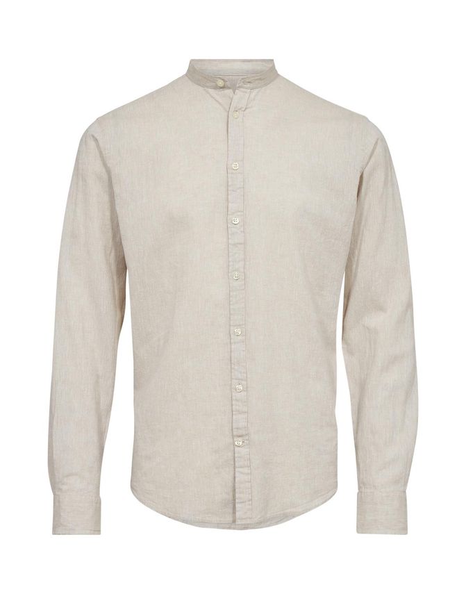 China Collar Linen Shirt