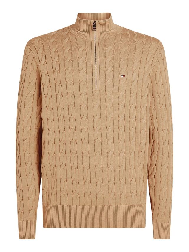 Classic Cotton Cable Zip Mock