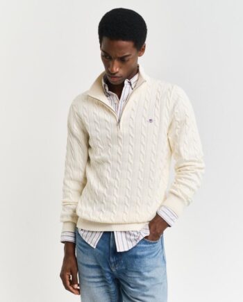 Cotton Cable Half Zip