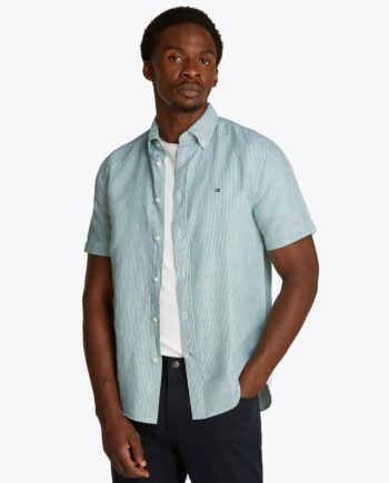 Cotton Linen Ess Stp Rf Ss Shirt