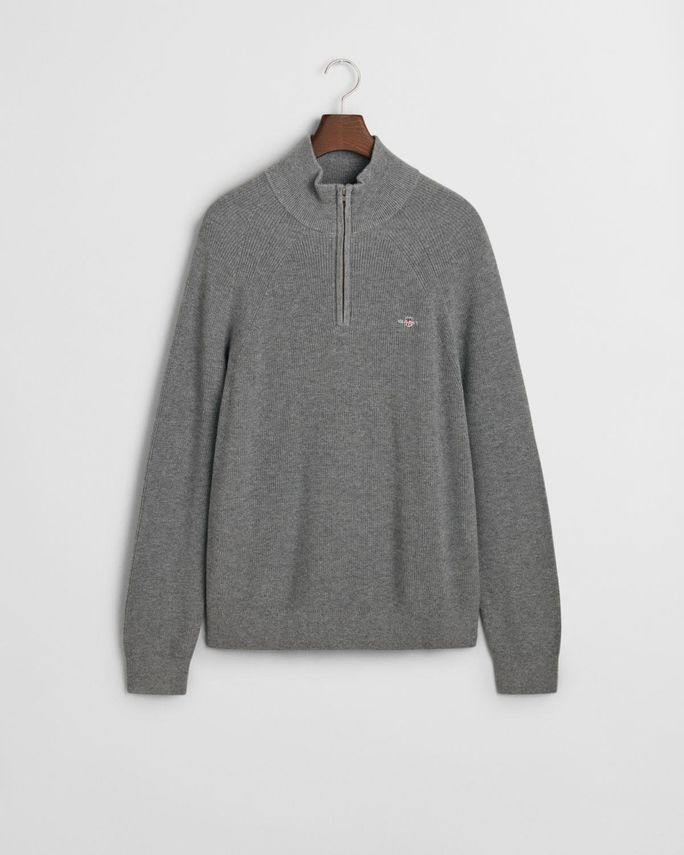 Cotton Wool Rib Half Zip
