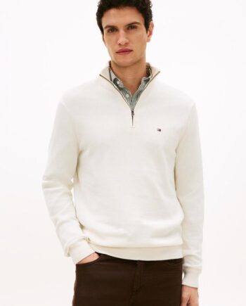 Essential Cotton Zip Mock