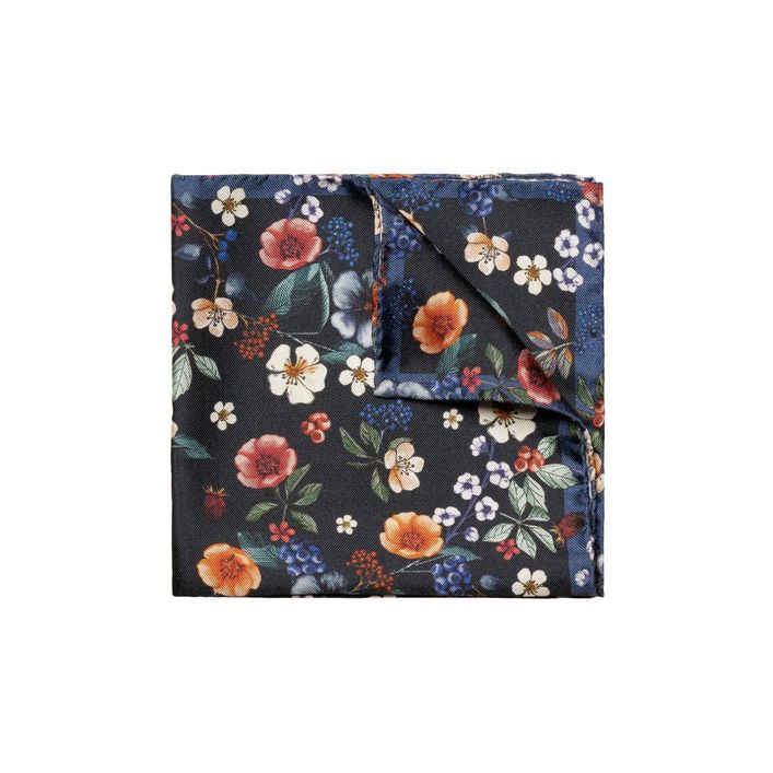 Floral Silk Twill Pocket Square Elegant Floral Pattern Printed