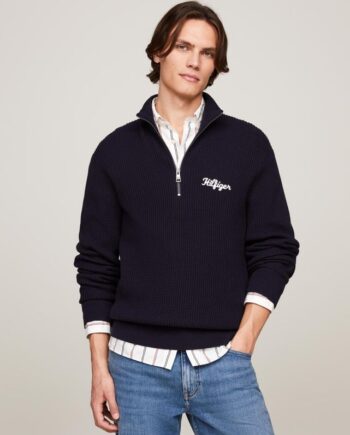 Hilfiger Graphic Waffle Zip Mock