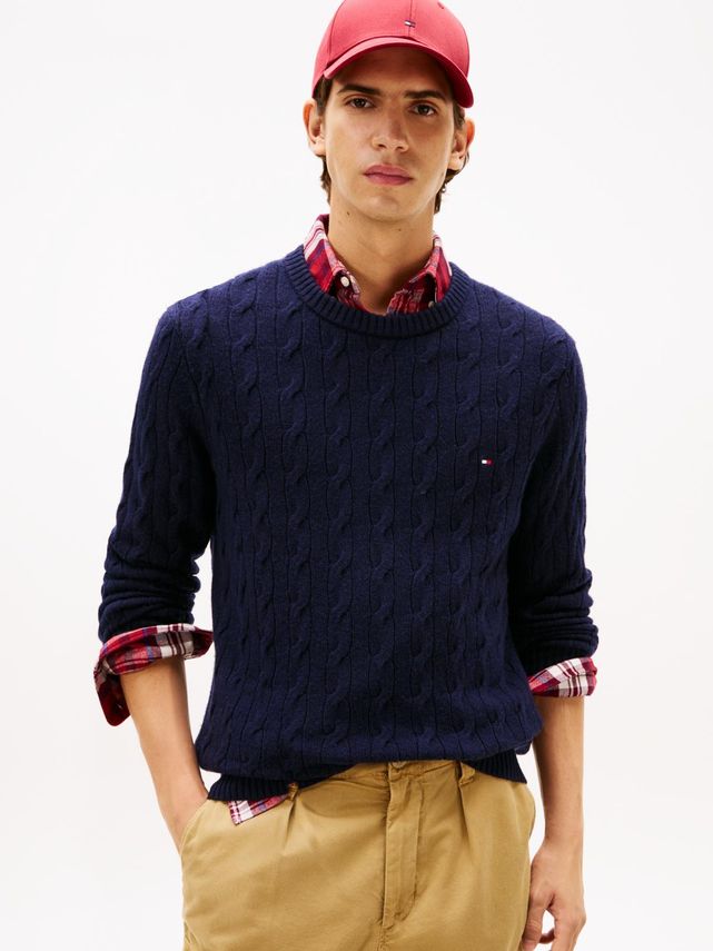 Lambswool Blend Cable Crew