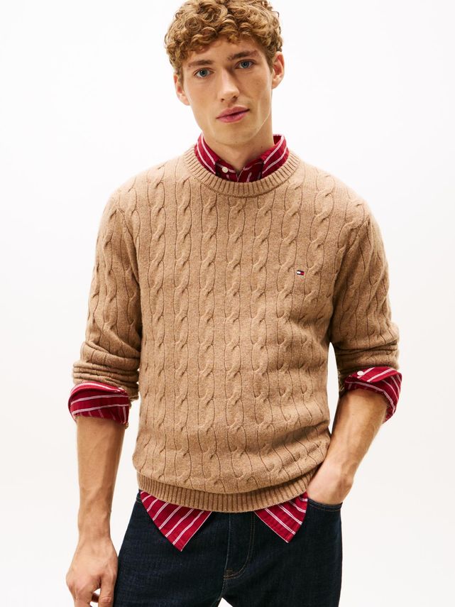 Lambswool Blend Cable Crew