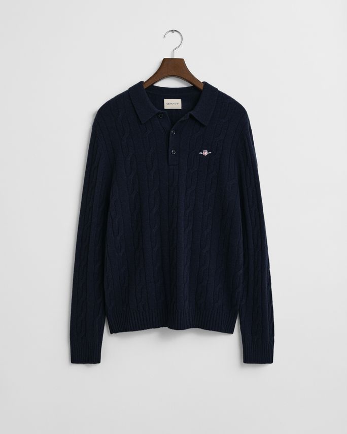Lambswool Cable Polo