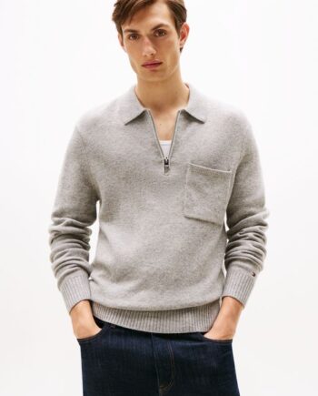 Lambswool Zip Polo