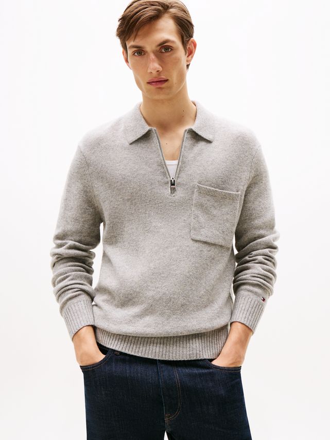 Lambswool Zip Polo