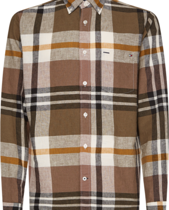 Large Linen Cotton Chk Rf Shirt