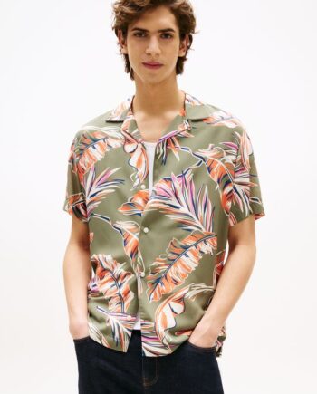 Lightweight Leaf Aop Ss Shirt