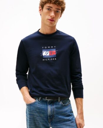 Linear Flag Graphic Ls Tee