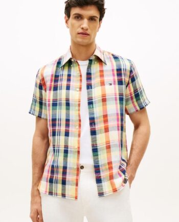 Linen Blend Check Plaid