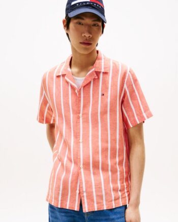 Linen Blend Striped Ss Rf Shirt