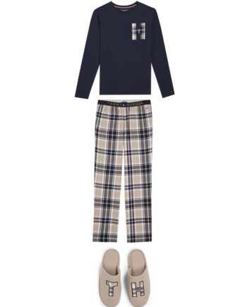 Ls Pant Slippers Set Flannel
