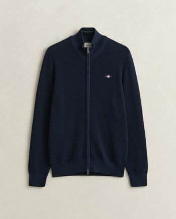 Micro Textured Cotton Zip Cardigan