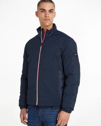 Mix Media Stand Collar Jacket