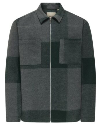 Onswake Checked Zip Overshirt
