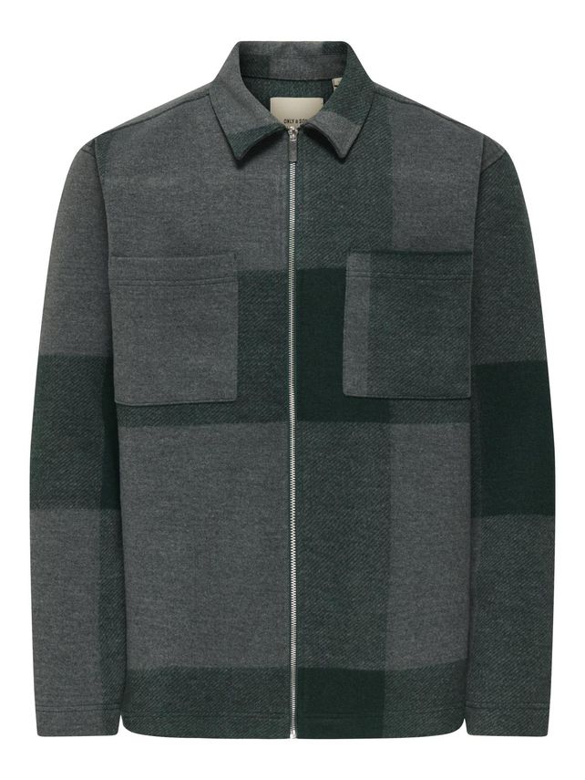 Onswake Checked Zip Overshirt