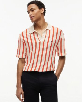 Open Knit Relaxed Fit Polo