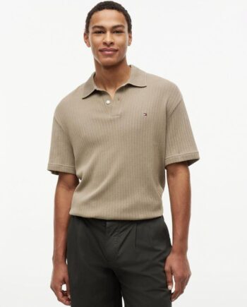 Open Knit Relaxed Fit Polo