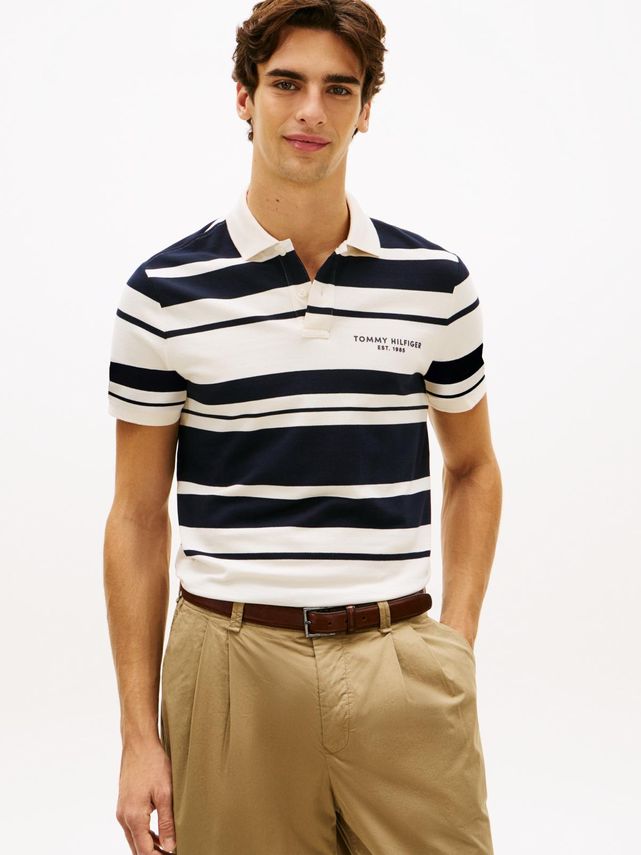 Pique Multi Stripe Reg Polo